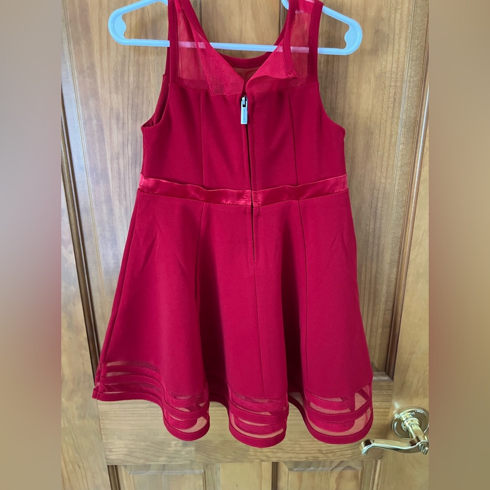 Calvin Klein Red Kids Formal Dress with Bow - Picture 2 of 5